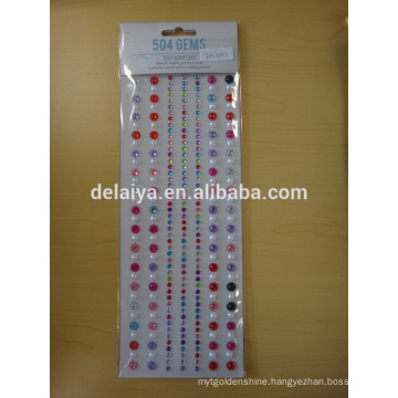 self adhesive pearls and rhinestone stickers